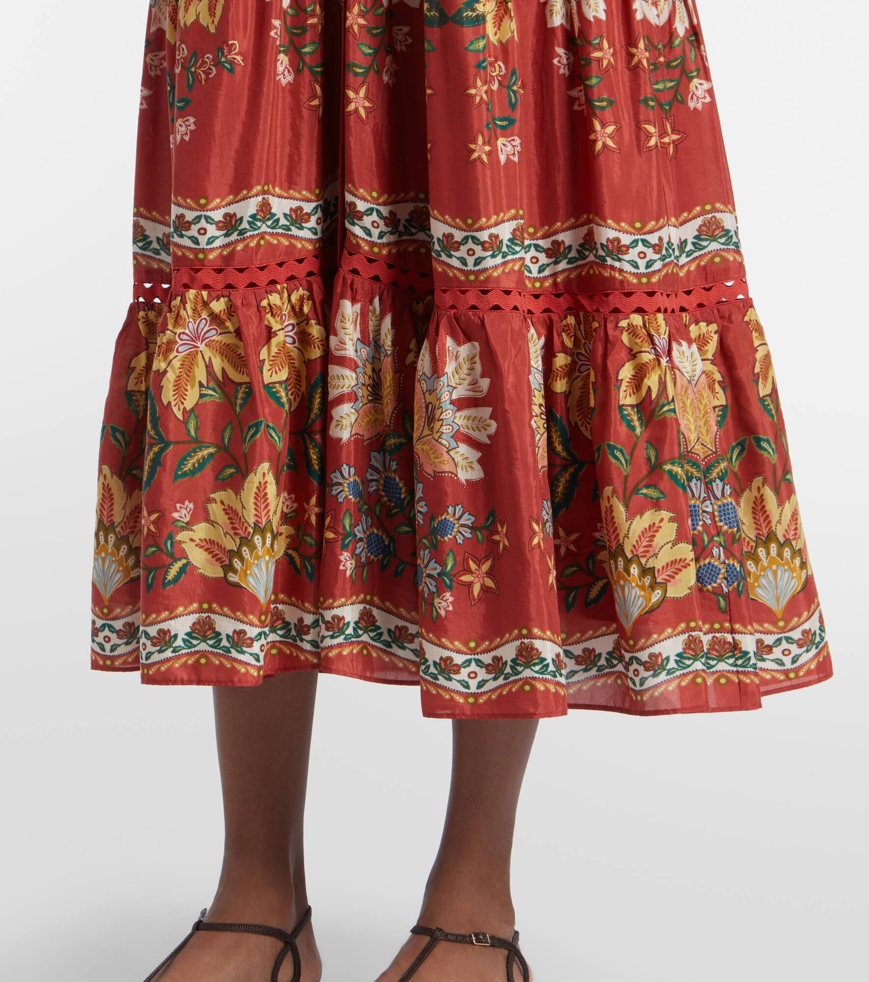 Garden Delight cotton-blend midi dress - 6