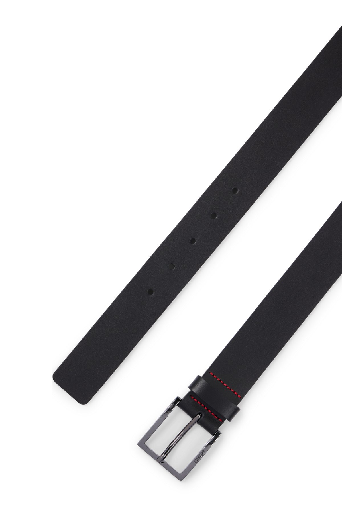 SMOOTH-LEATHER BELT WITH BRUSHED-SILVER BUCKLE - 3