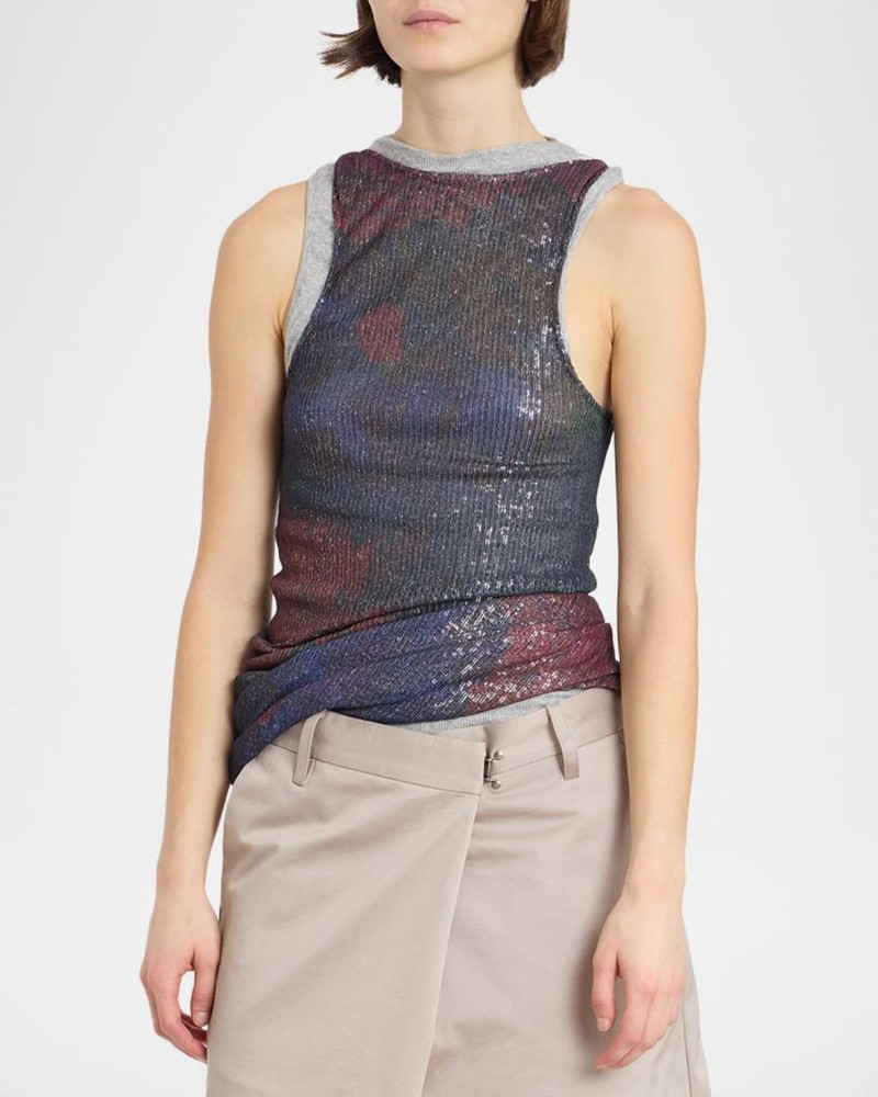 Sleeveless Sequin Draped Top 4