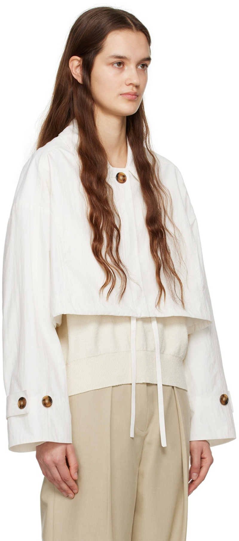 JKOO White Crinkled Jacket outlook