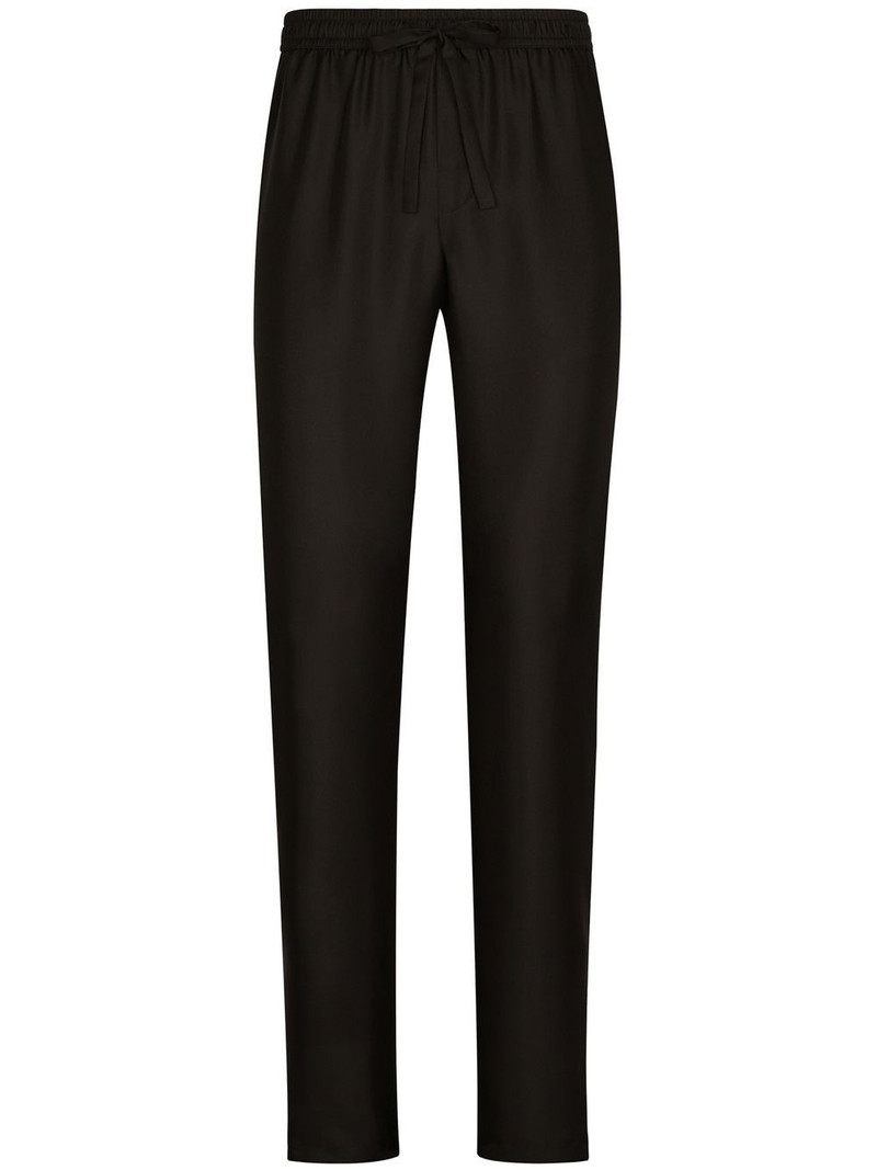 logo-embroidered silk jogging pants 1