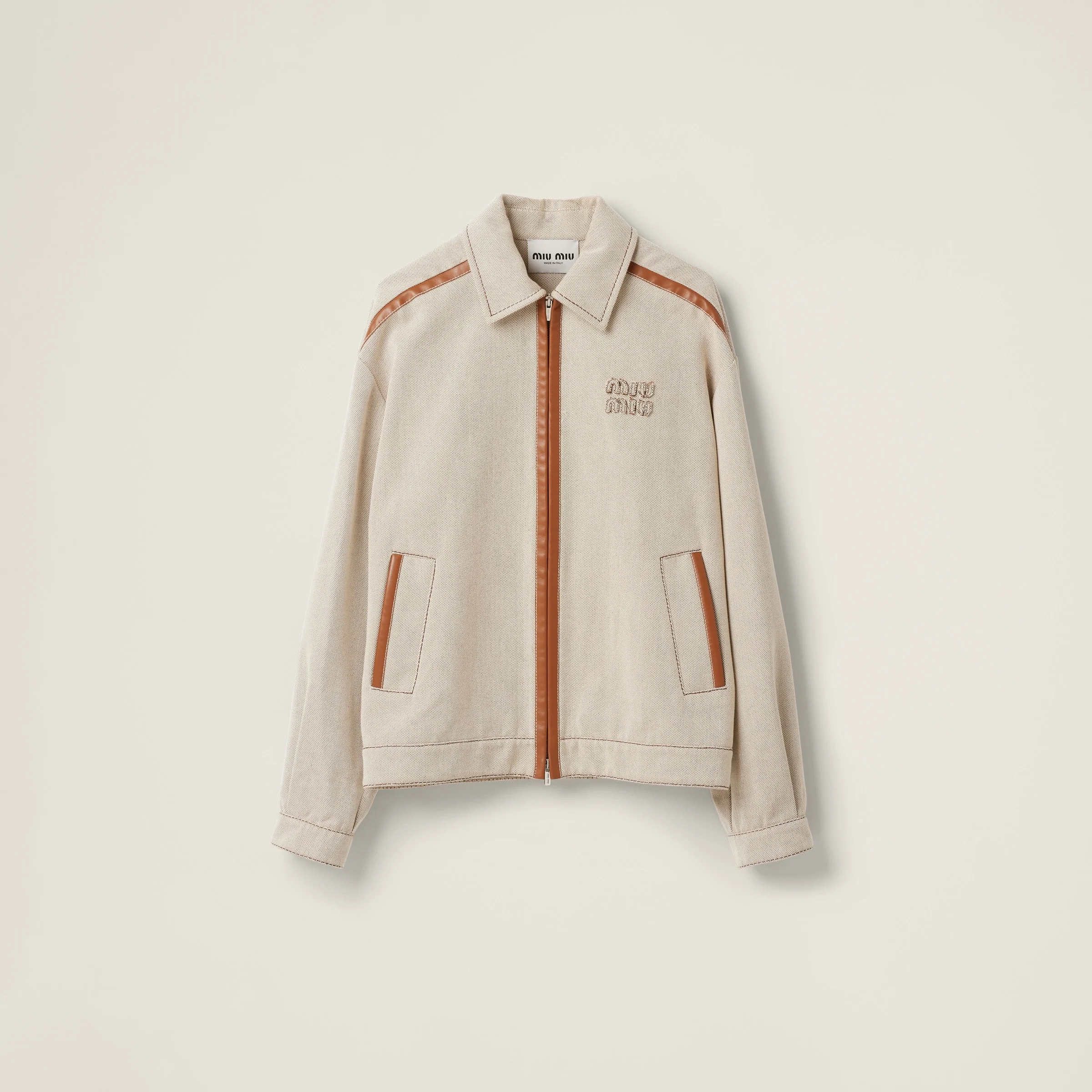 Jacquard canvas blouson jacket - 1