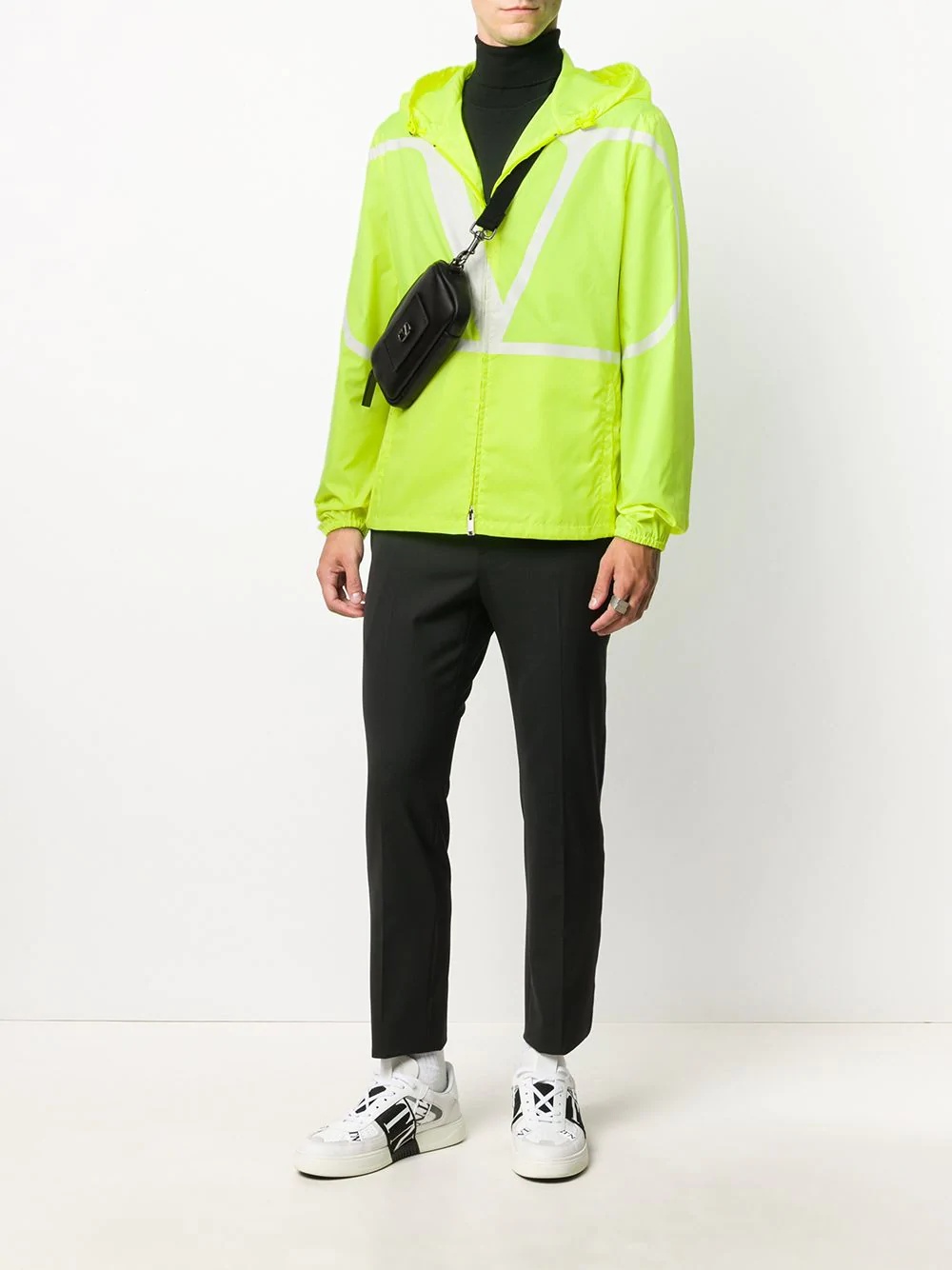 neon logo print windbreaker - 2