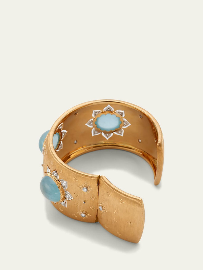 Macri Color Bangle with Aquamarine and Diamonds 3