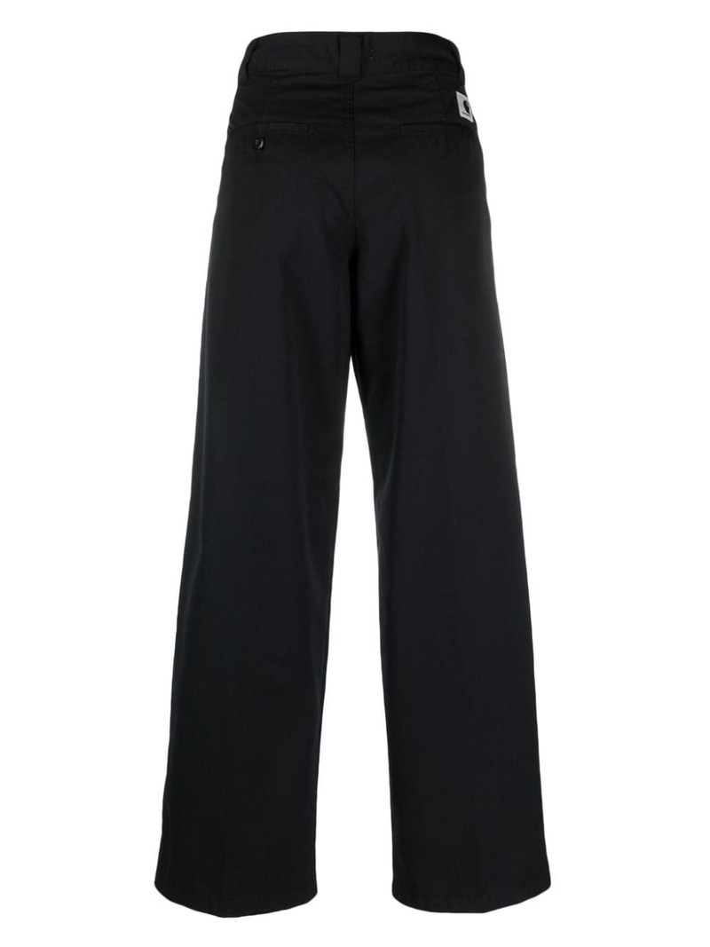 Carhartt logo-patch pressed-crease trousers outlook
