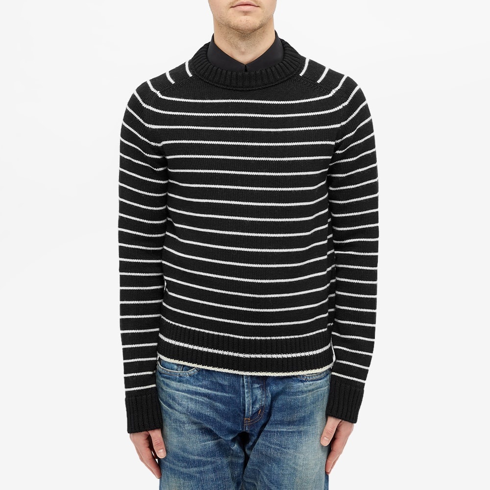 Saint Laurent Stripe Ribbed Crew Knit - 3