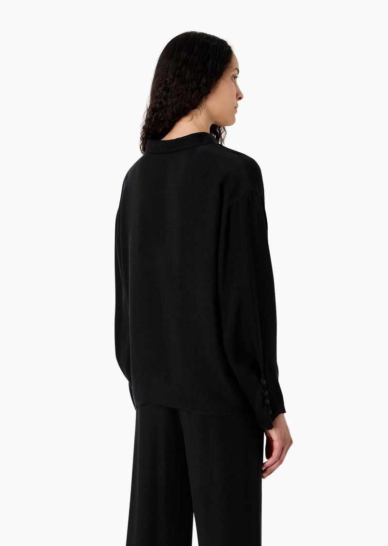 Cupro drill shirt with popover opening 3