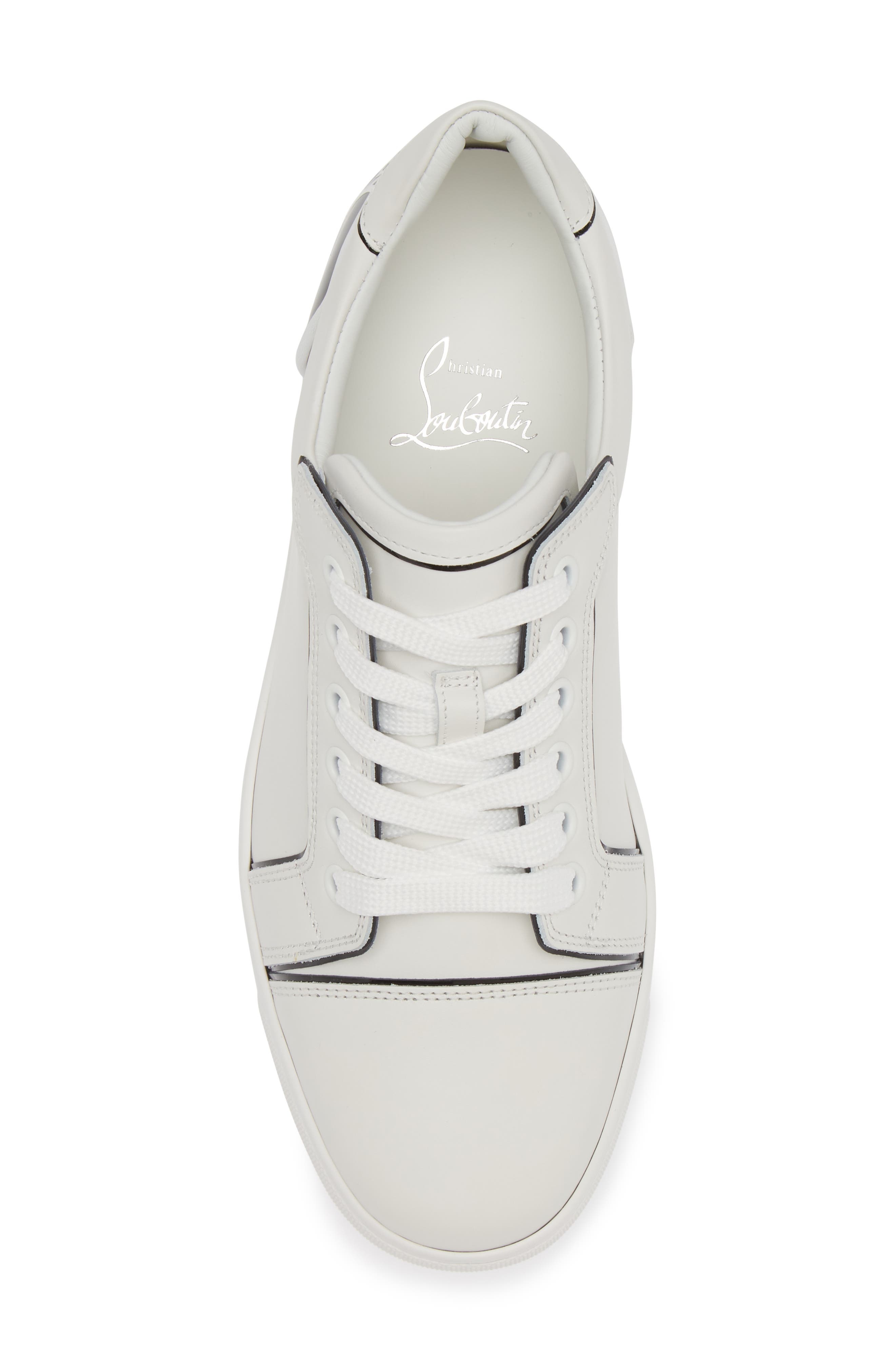 Christian Louboutin Fun Viera Low Top Sneaker in Bianco/Black at Nordstrom - 5