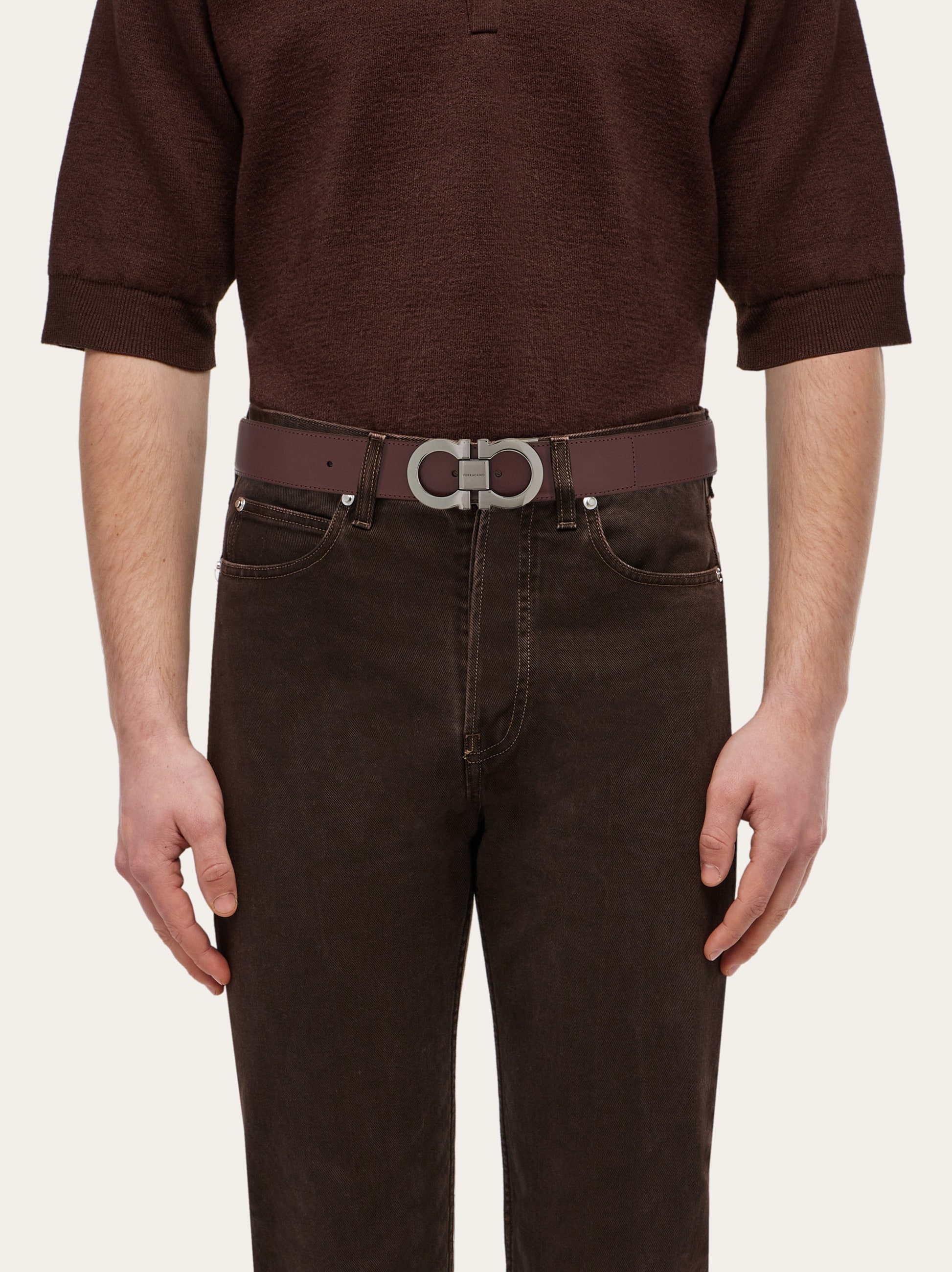 Reversible and adjustable Gancini belt - 4
