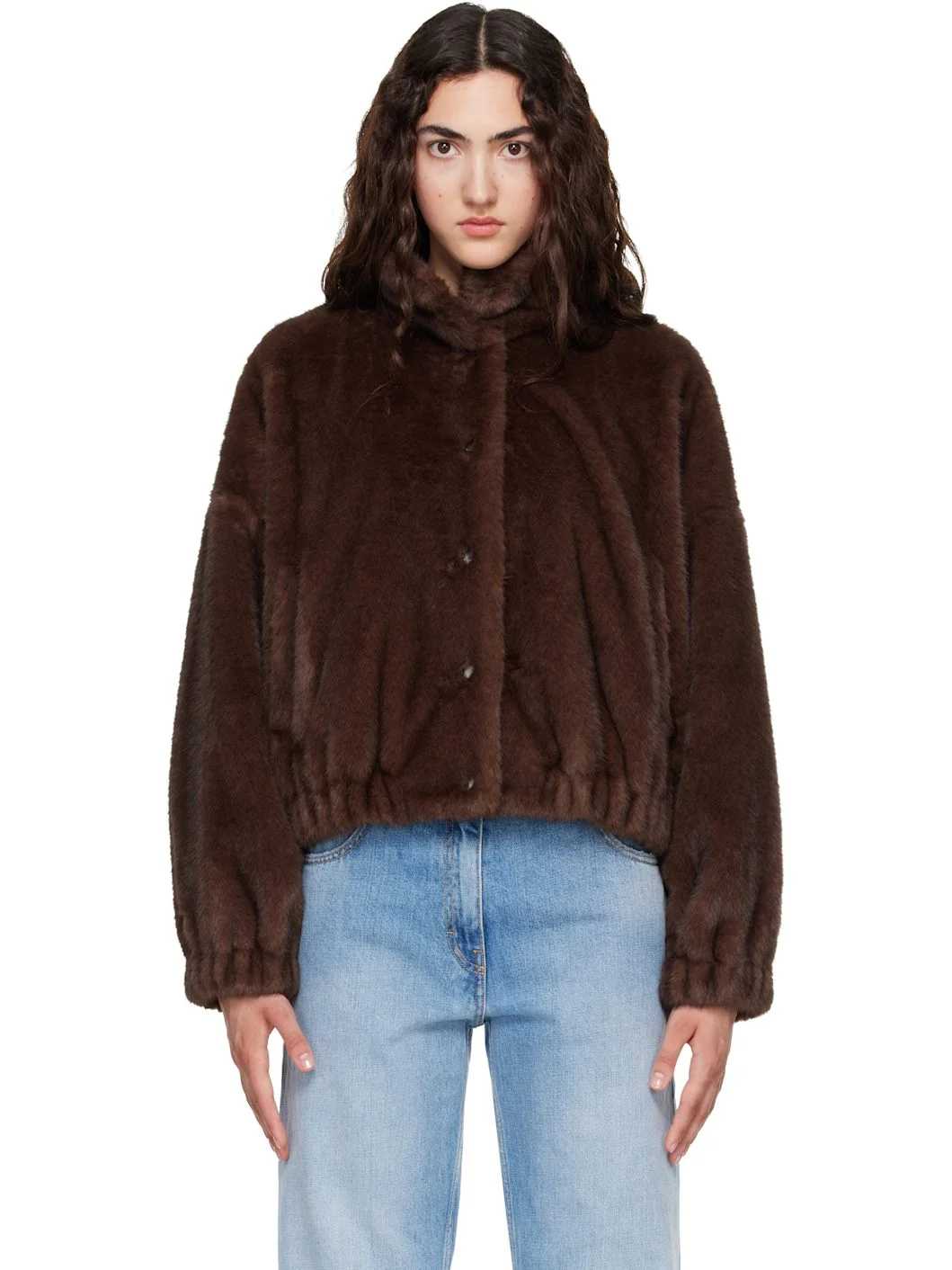 Brown Anemone Faux-Fur Jacket - 1