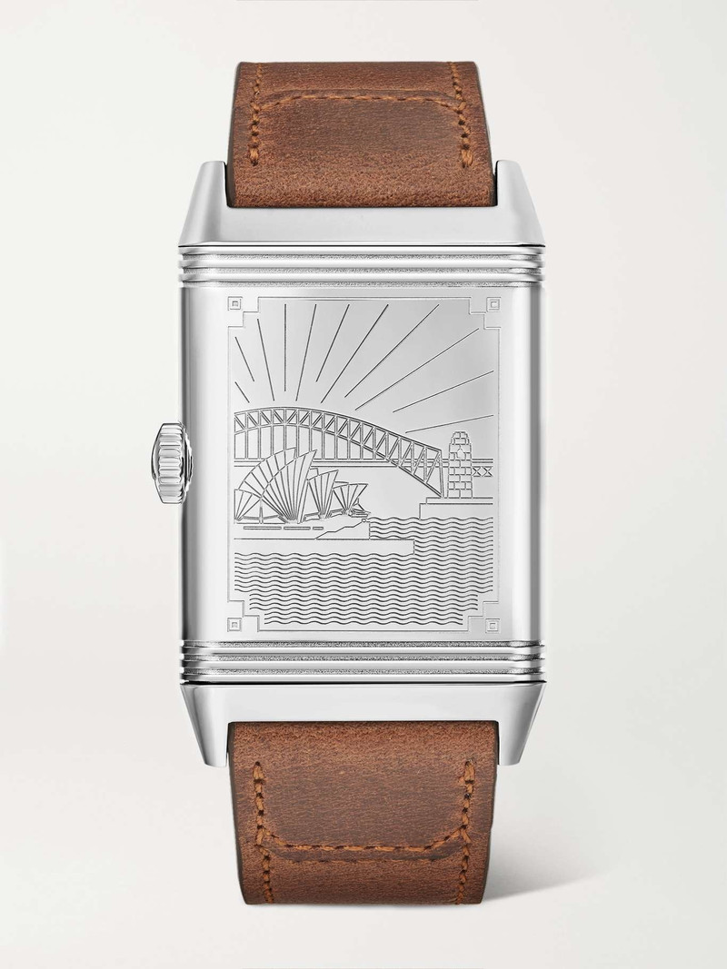 Reverso Classic Sydney Limited Edition Hand-Wound 45.6mm stainless steel and leather watch 1