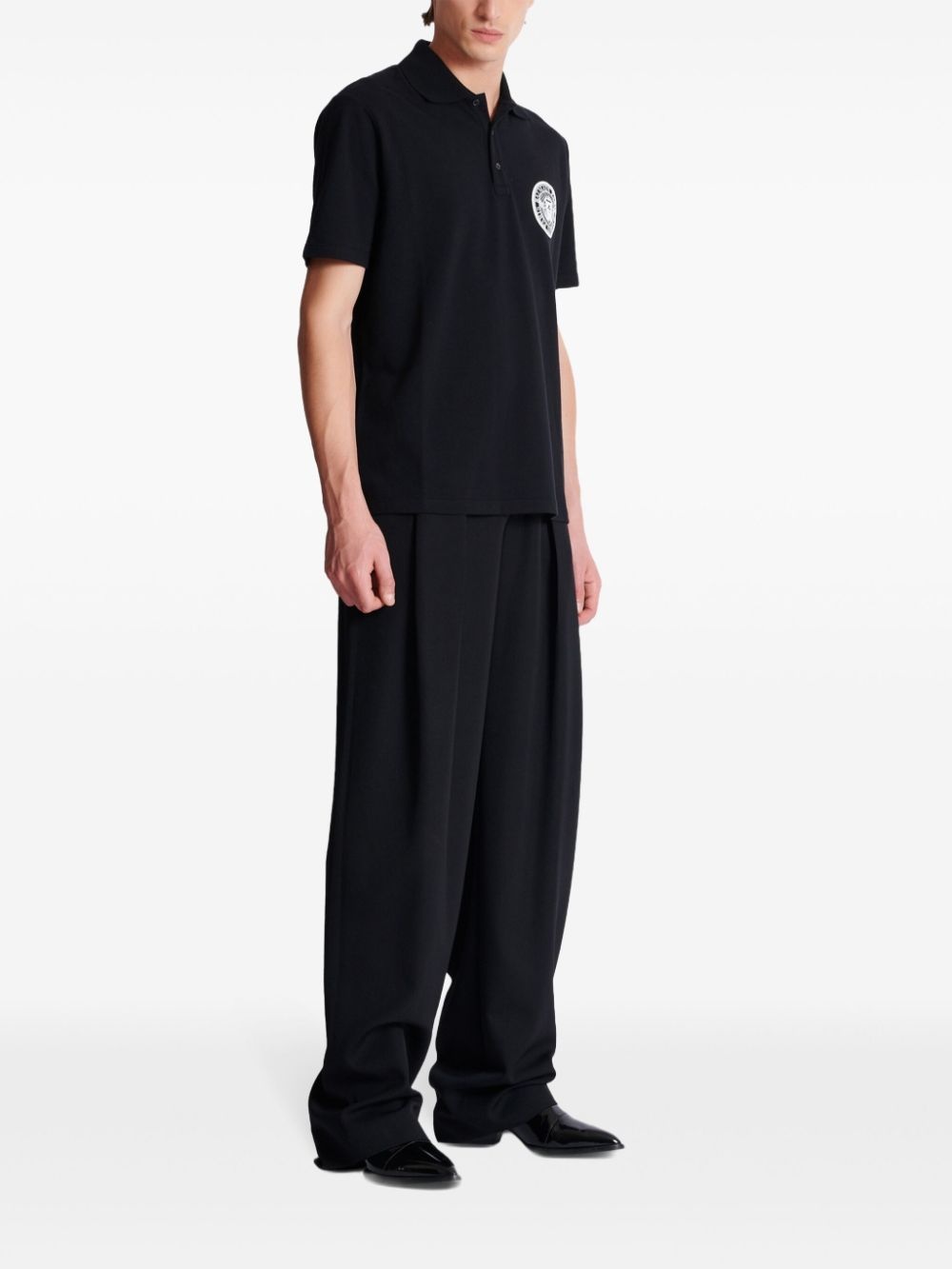 Coin-print cotton polo shirt - 3