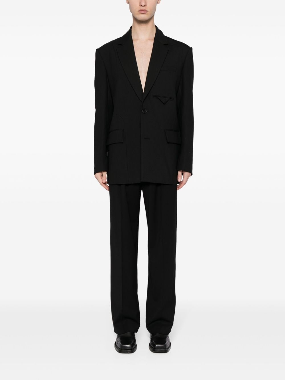 peak-lapel single-breasted blazer - 2