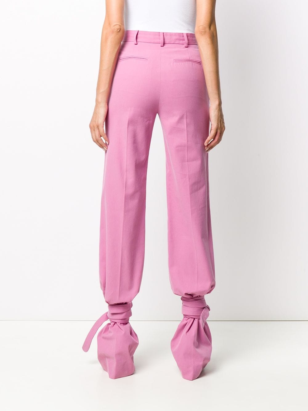 high-waisted tie-ankle trousers - 4