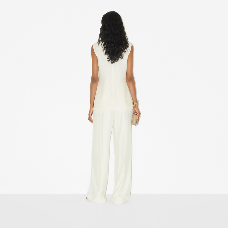 Draped Satin-back Crepe Top 4