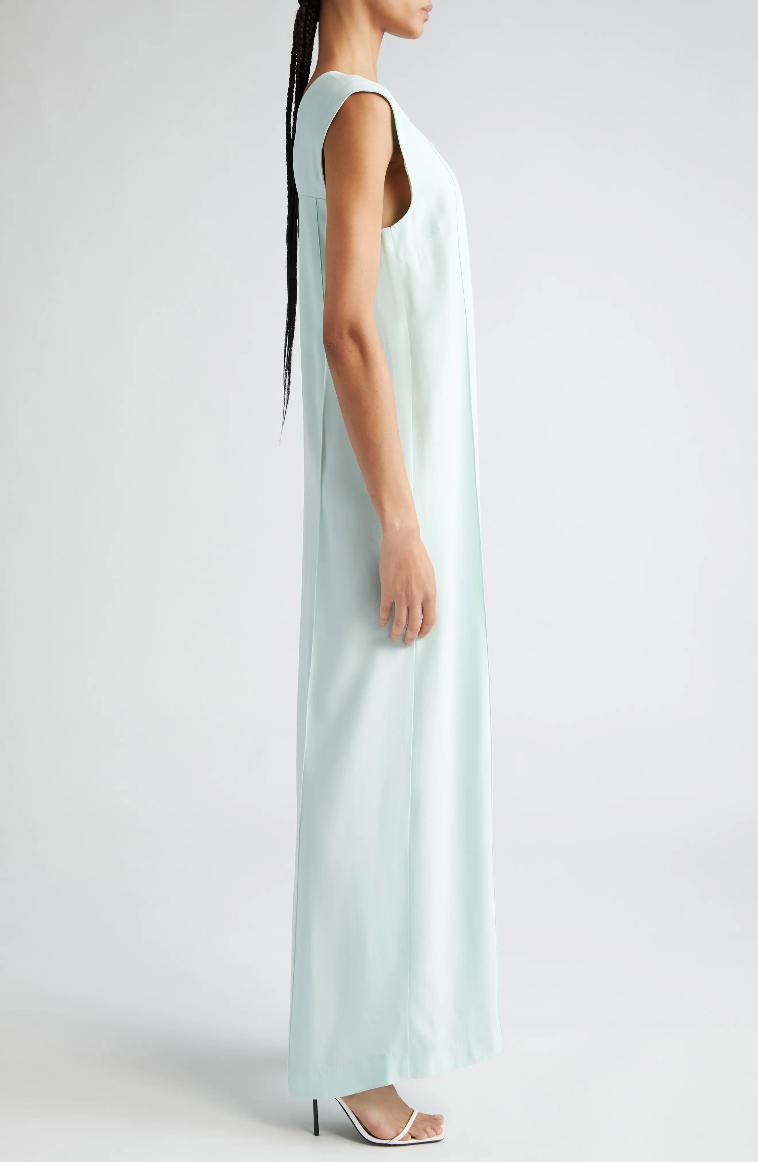 Pleated Sleeveless Maxi Dress - 3