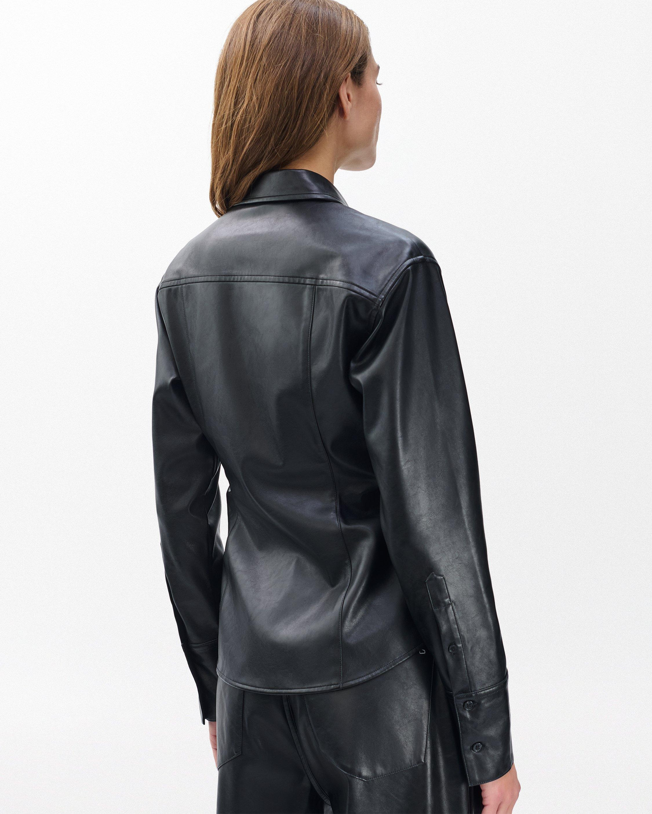 Leah Faux Leather Shirt - 7