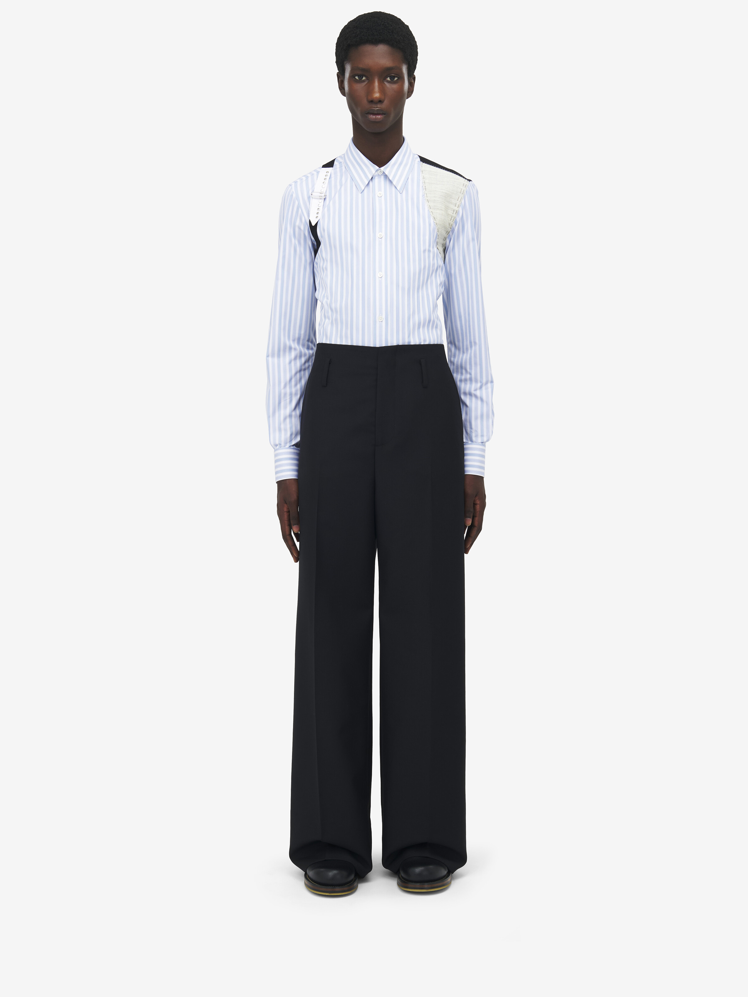 Wide Leg Tailored Trousers - 3