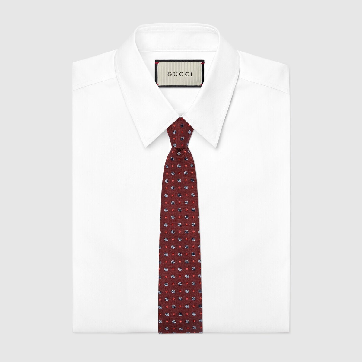 Double G and stars silk jacquard tie - 2