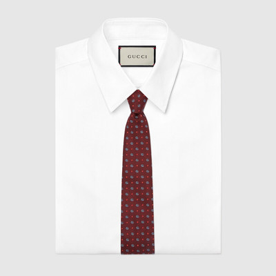 GUCCI Double G and stars silk jacquard tie outlook