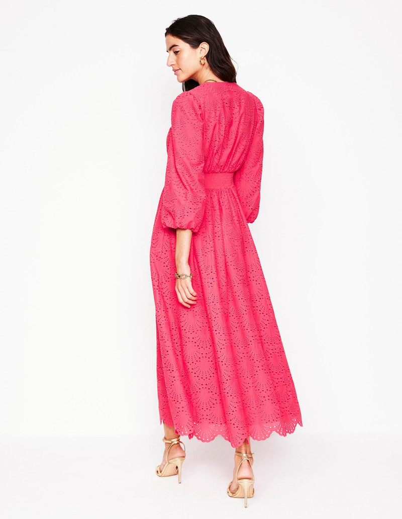 Lola Broderie Maxi Dress-Camelia Pink 5