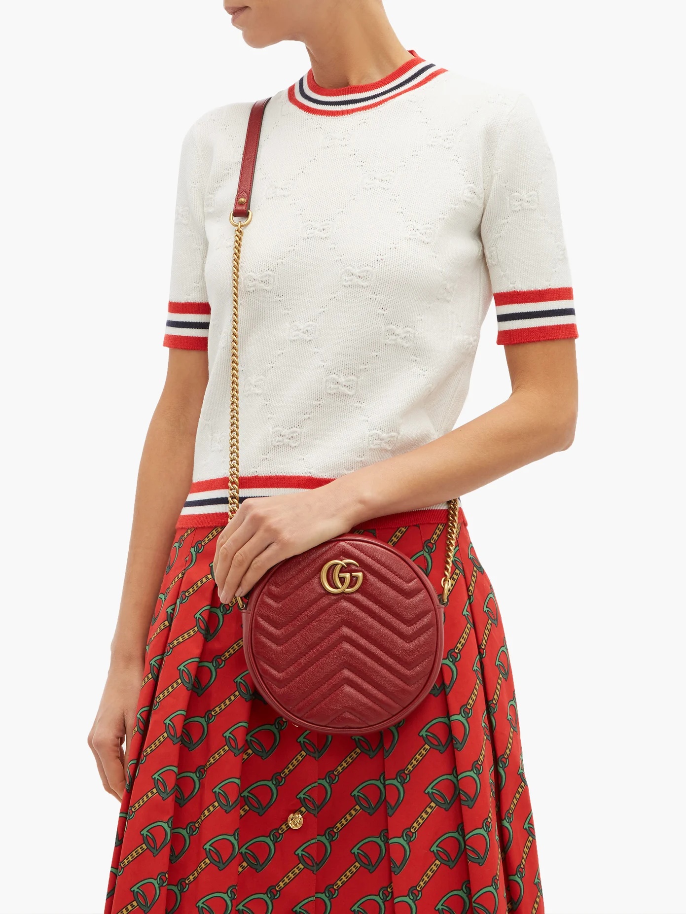 GG Marmont circular leather cross-body bag - 3