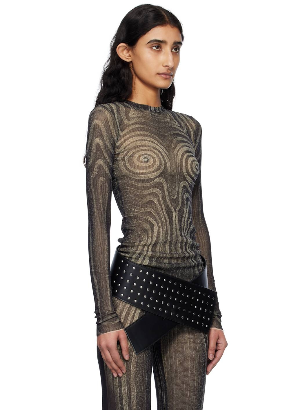 Black 'The Spirale' T-shirt - 2