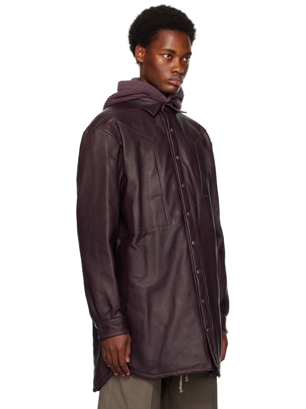 Purple Jumbo Fogpocket Leather Jacket - 2