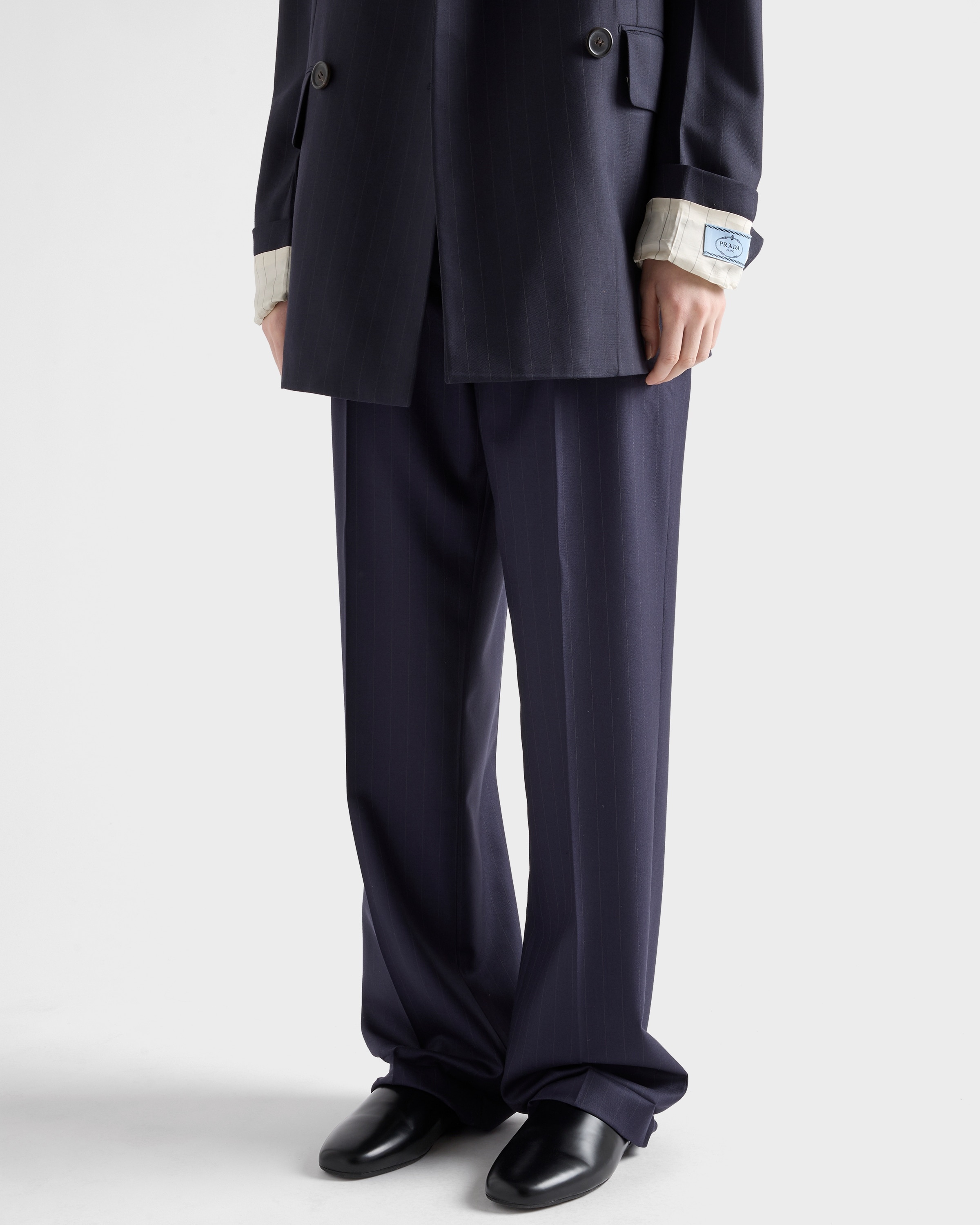 Wool pinstripe pants - 3