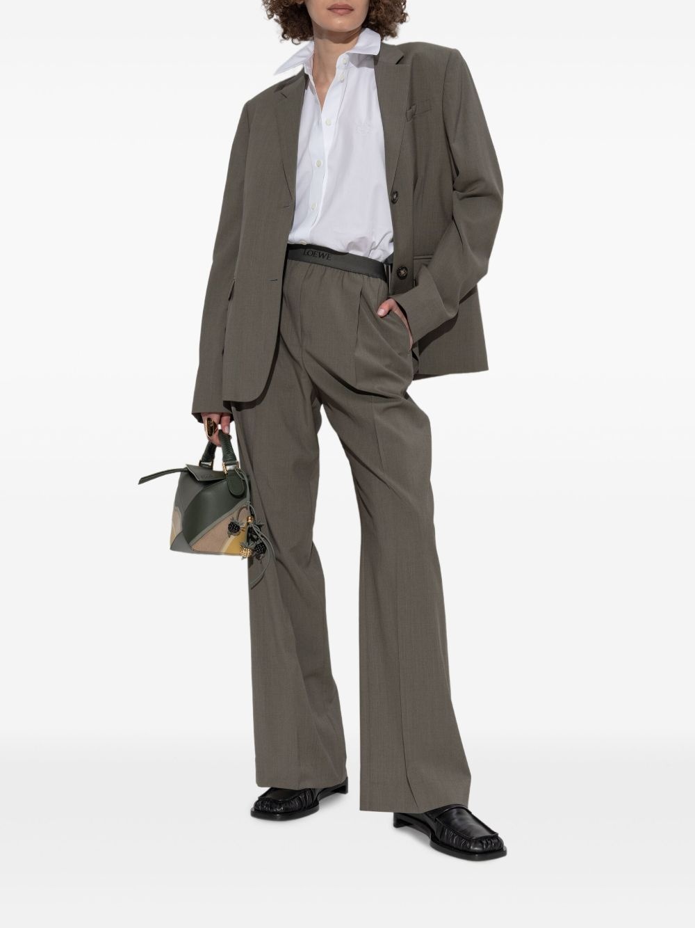 tie-fastening wool blazer - 2