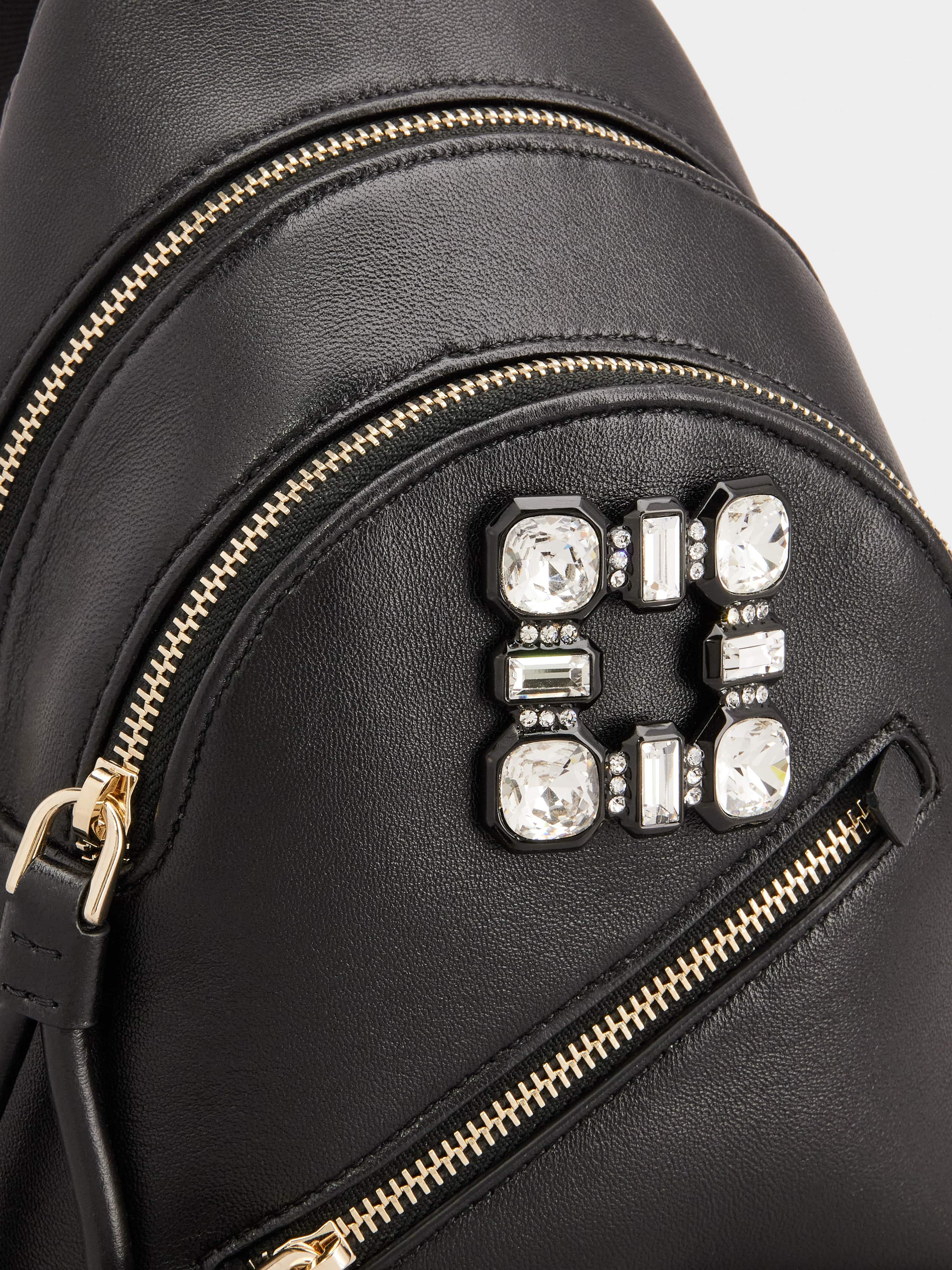 Walky Viv' Strass Buckle Mini Backpack in Soft Leather - 7
