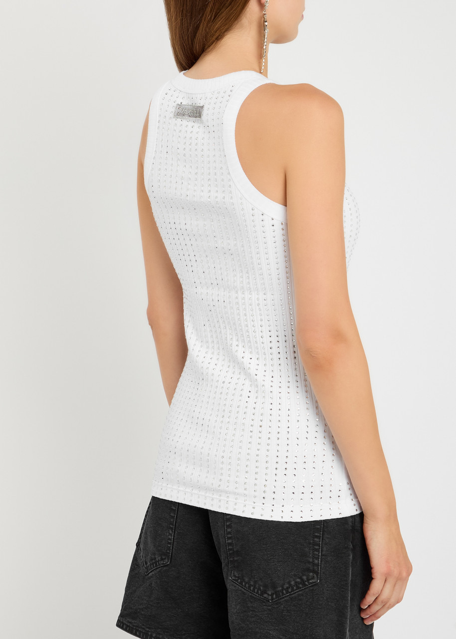 The Attico Crystal-embellished Cotton Tank - 3