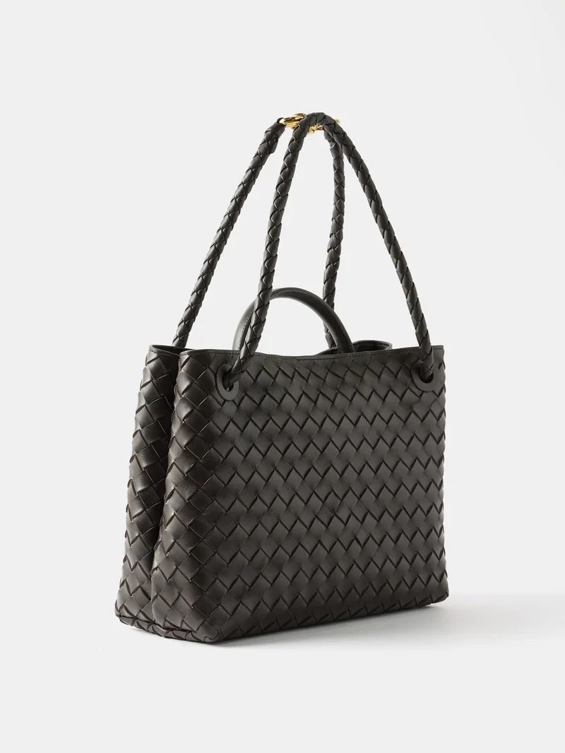 Andiamo Medium Leather Tote Bag in Grey - Bottega Veneta