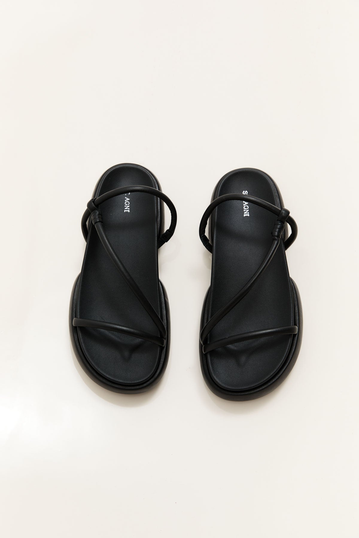 Strappy Pillow Slides - Black - 2