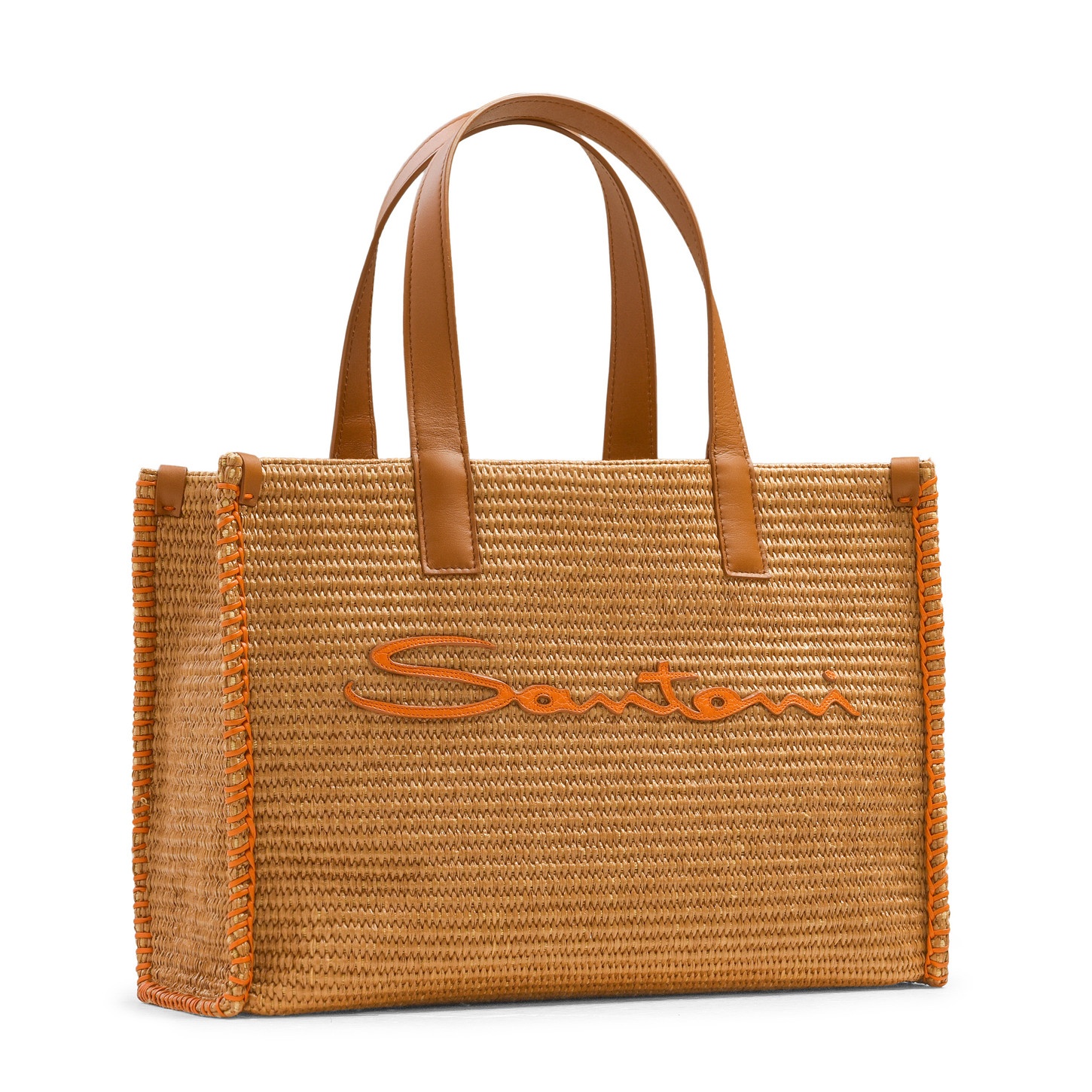 Brown raffia tote bag - 4