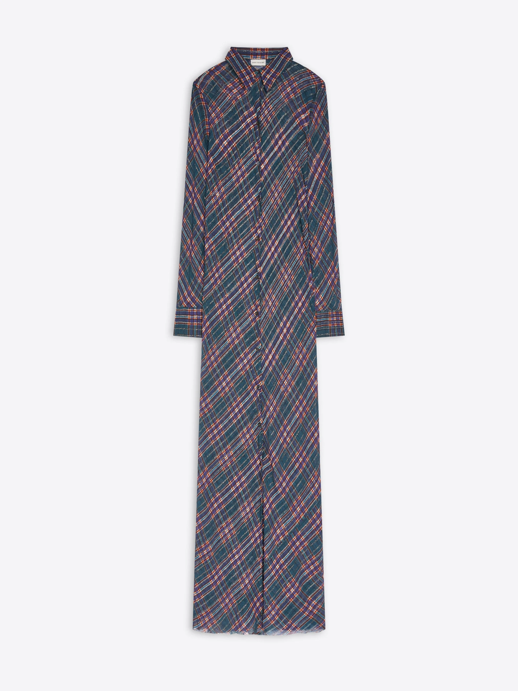 LONG LUREX SHIRT DRESS - 1