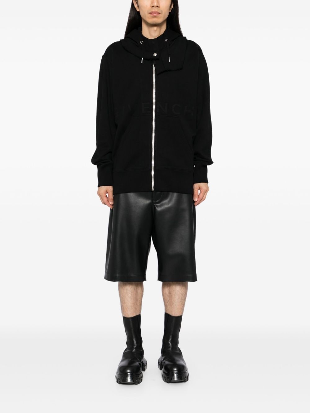 zip-detail hooded jacket - 2