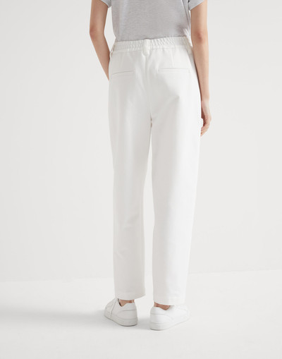 Brunello Cucinelli Stretch cotton couture interlock baggy trousers outlook