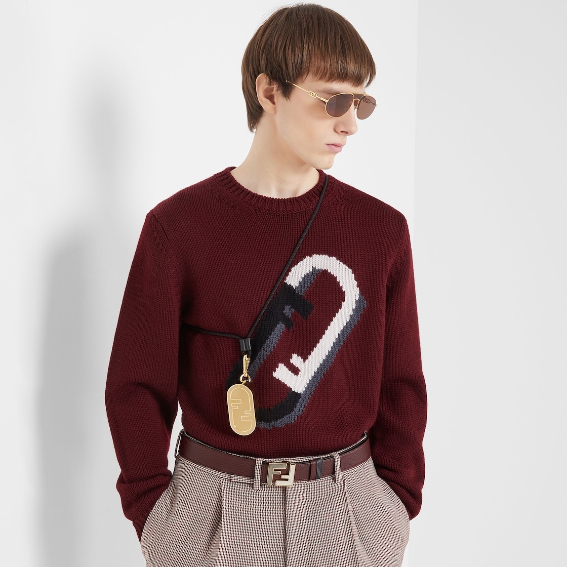 Burgundy wool pullover - 4