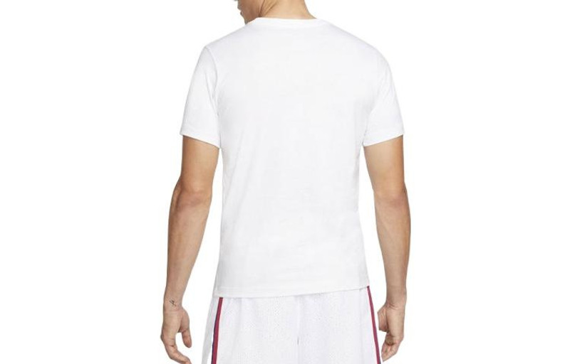 Jordan Men's Air Jordan Casual Pattern Logo Printing Round Neck Pullover Short Sleeve White T-Shirt DV5537- outlook
