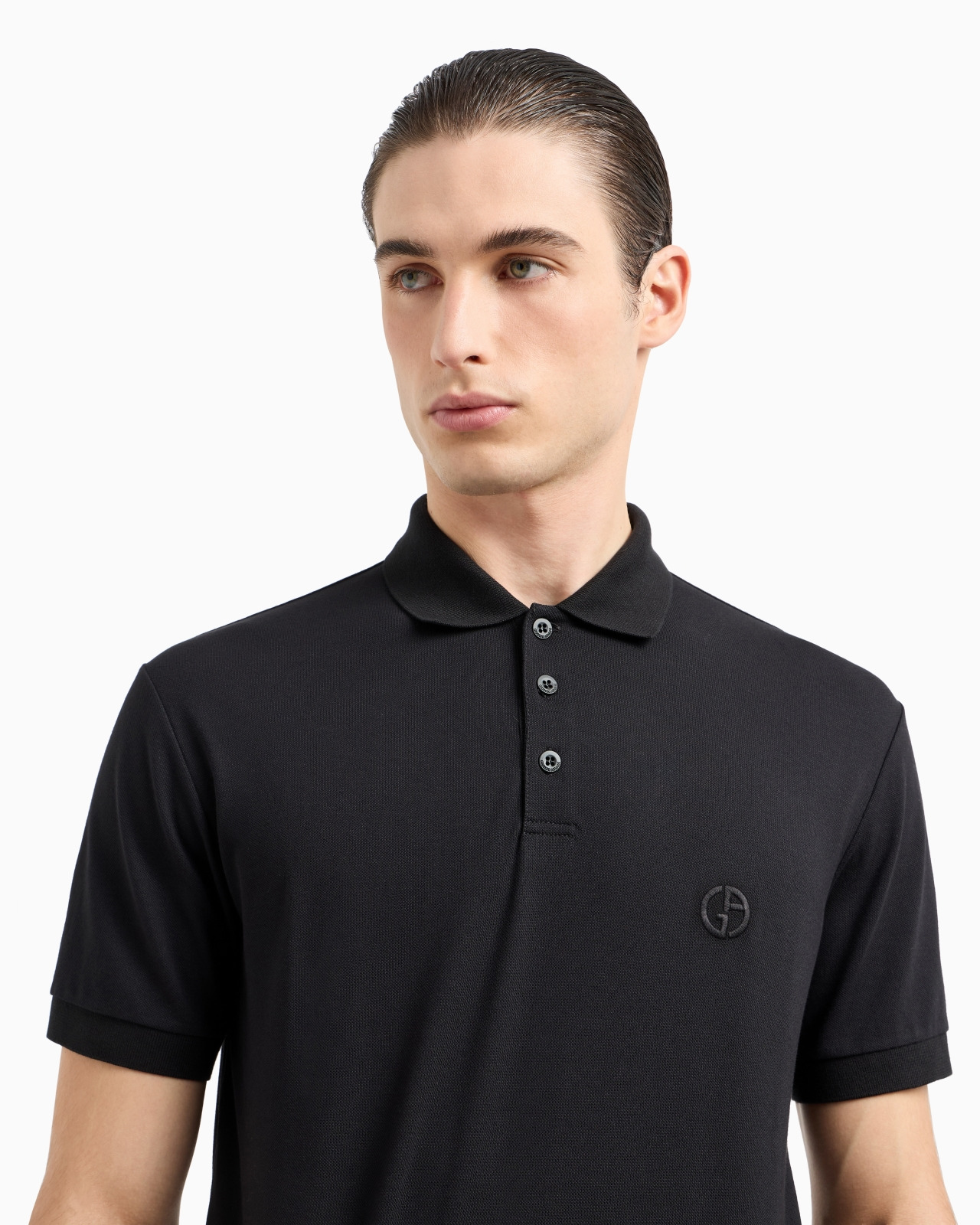 Stretch cotton piqué polo shirt - 5