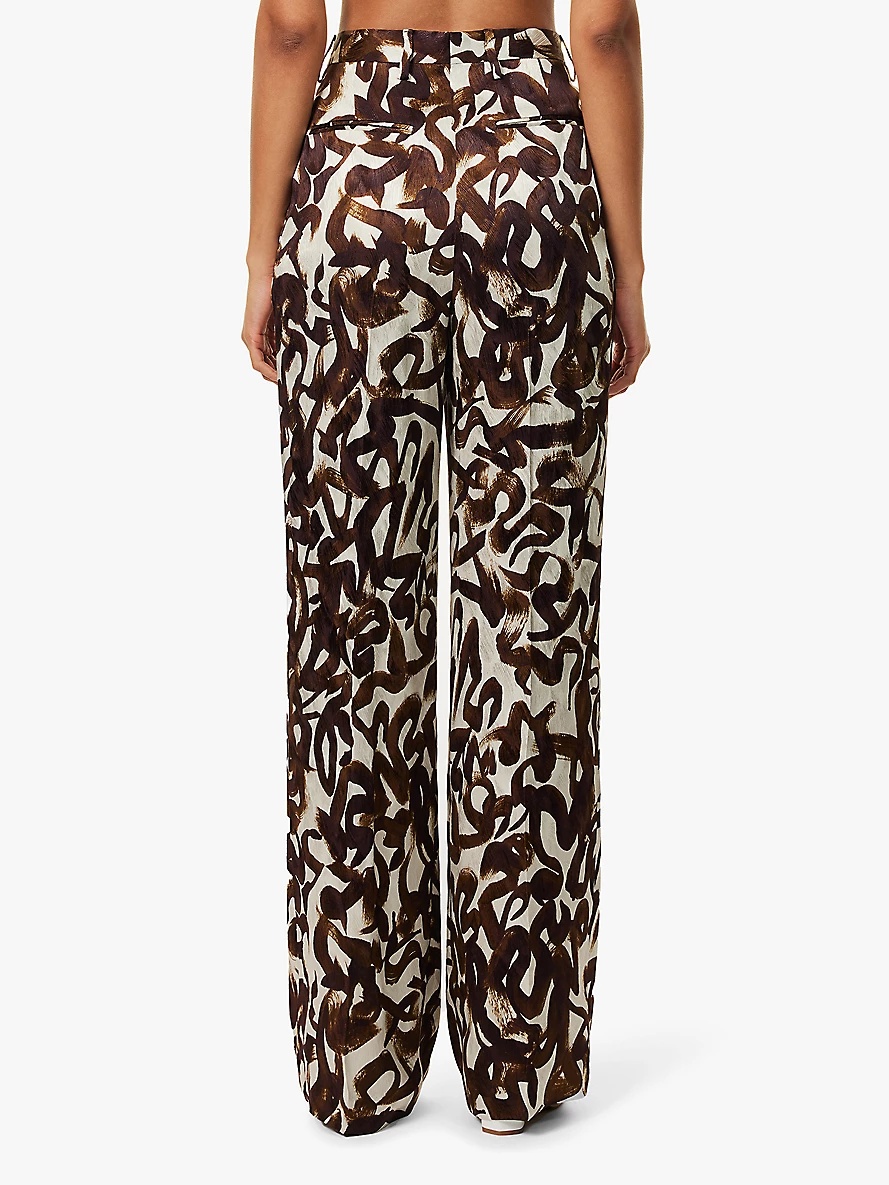 Portia abstract-pattern mid-rise straight-leg woven trousers - 4