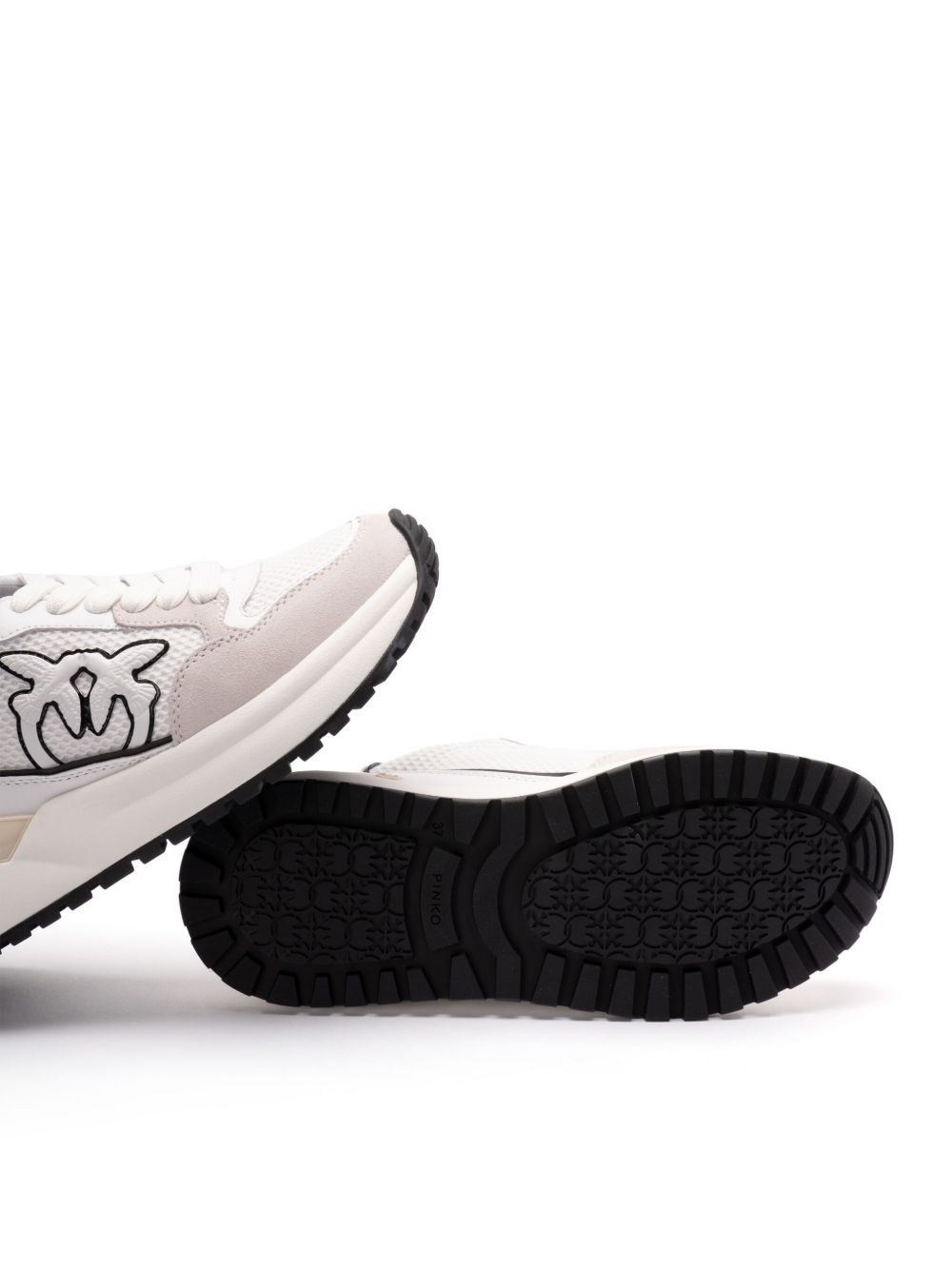 two-tone front lace-up sneakerss - 4