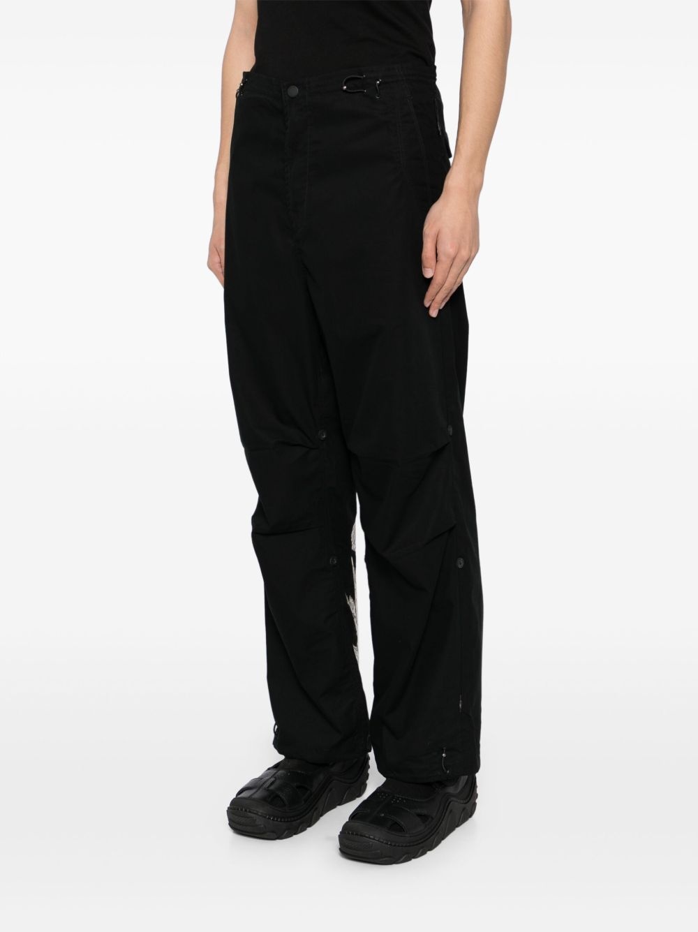 embroidered straight-leg trousers - 4