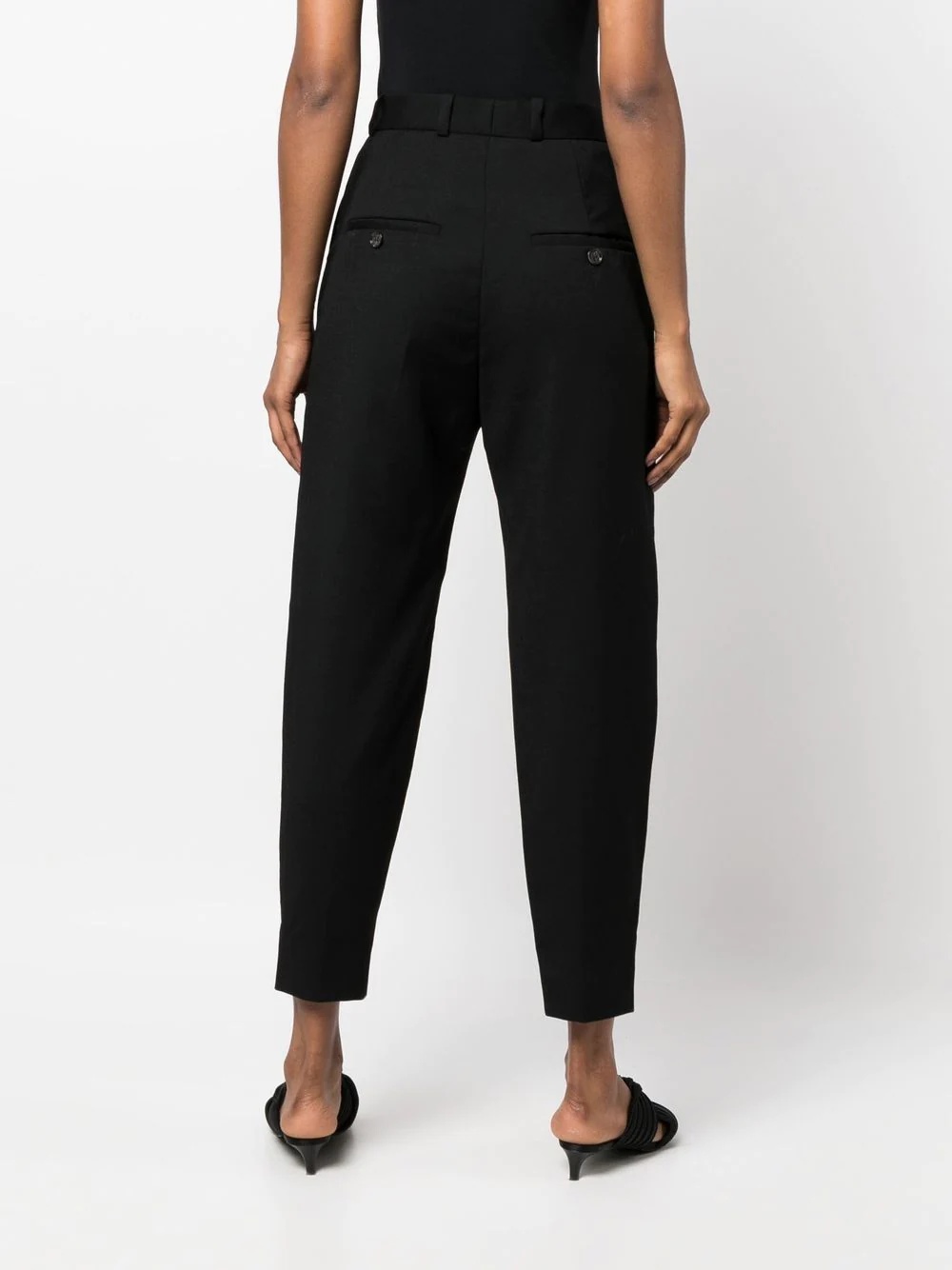 Sewn tapered wool trousers - 4