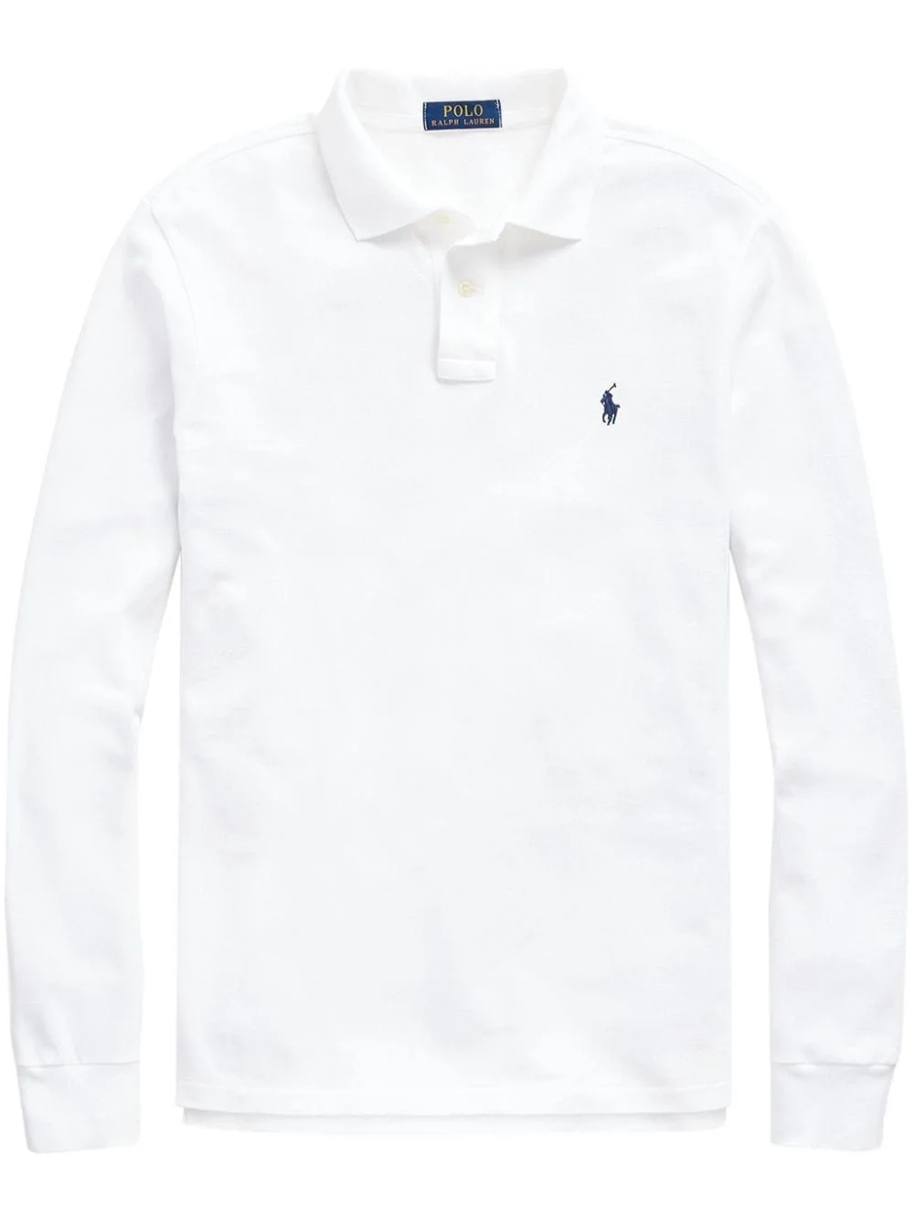 logo embroidered long-sleeve polo shirt - 1