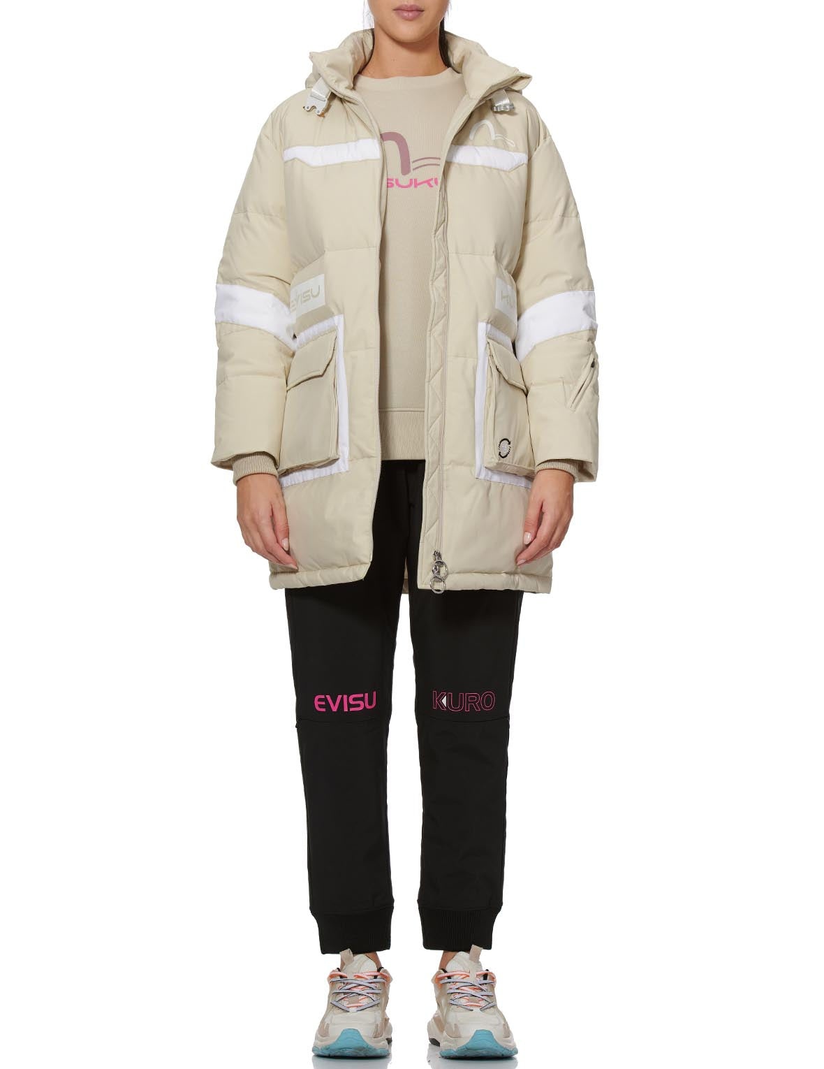 Logo Print Padded Coat - 6
