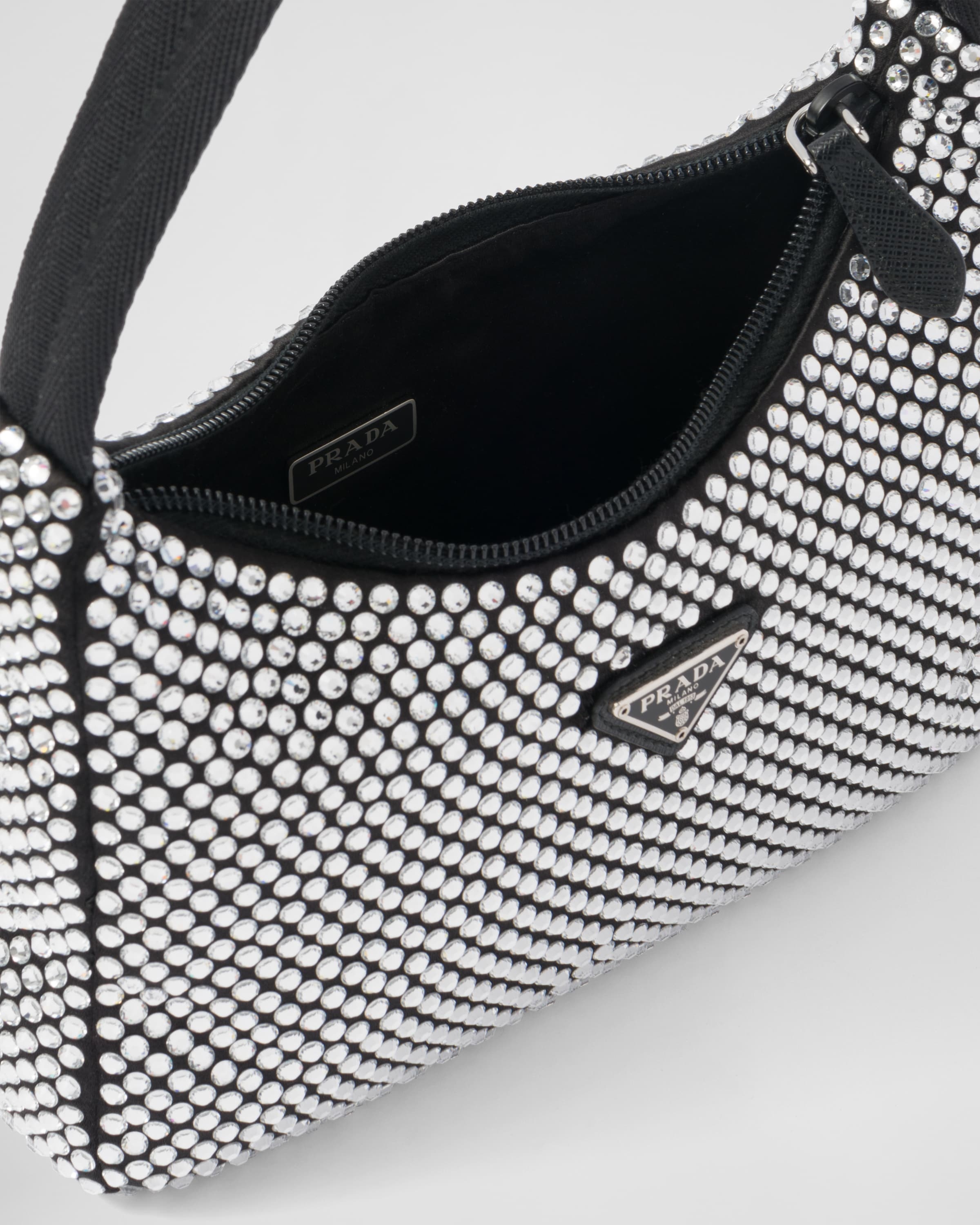 Satin mini-bag with crystals - 5