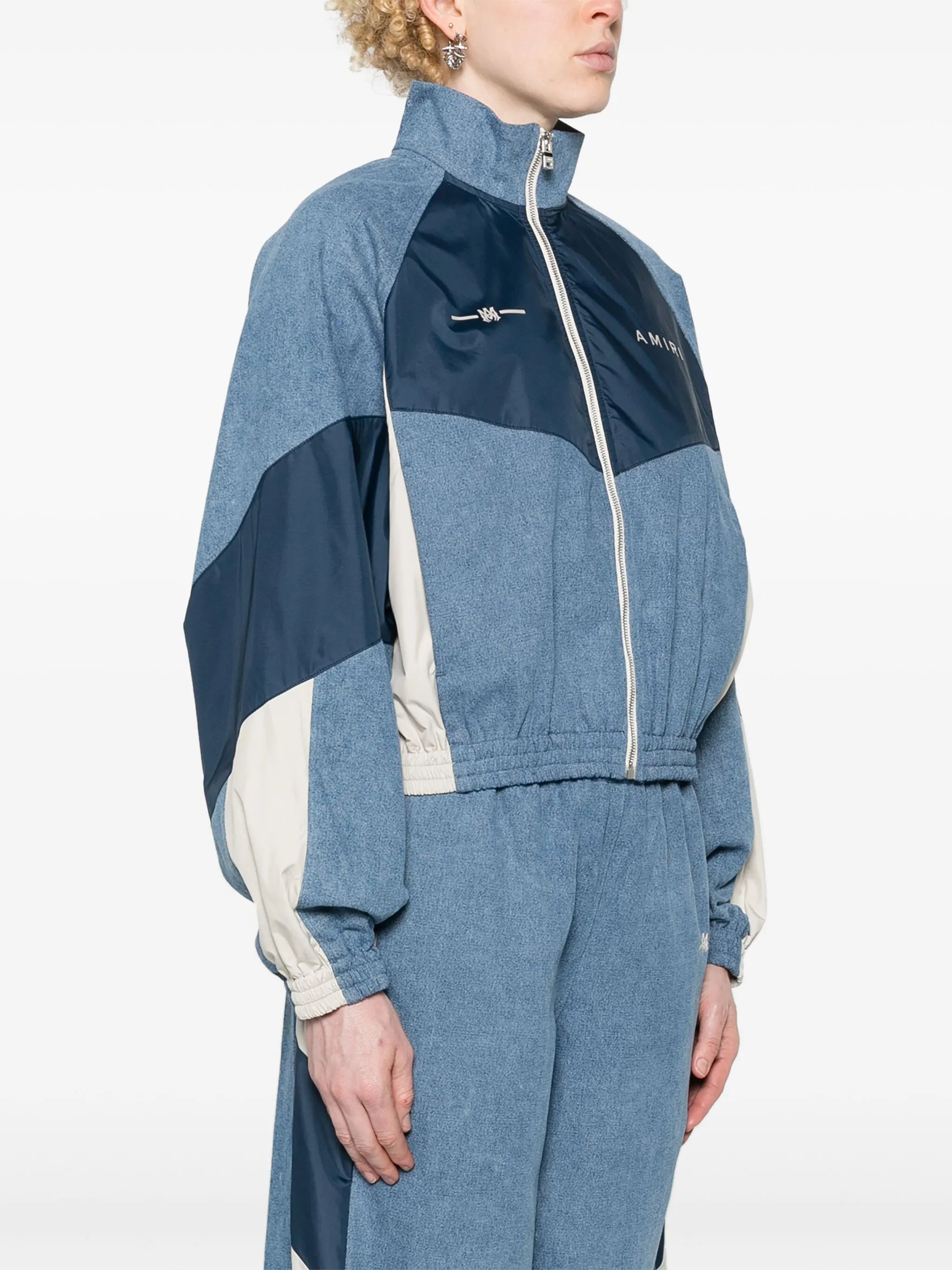 cropped chambray track jacket - 3