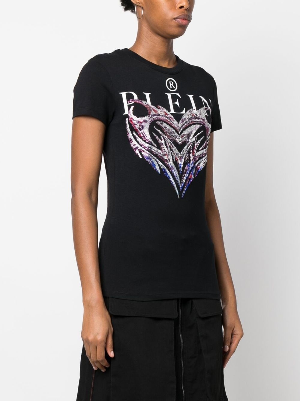 crystal-embellished logo-print T-shirt - 3